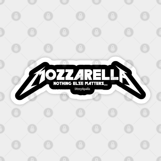 Mozzarella Metal! Sticker by DizzySpells Designs